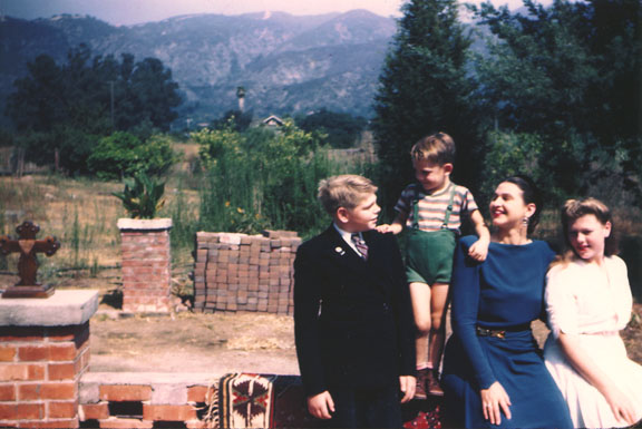 Chris Rubel, Michael Rubel, Dorohty Rubel, and Dorchen Rubel at 861 E. Leadora Ave., Glendora, California