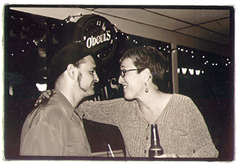 Carol Dunn and Derock from the Peek Show. Carole organized this successful, fun Dog Rescue Benefit Nov. 2, 2001.1