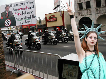 Liberty- Oh sure: some nations have warrants and trials, but we've streamlined the system!